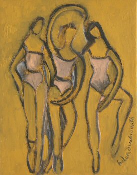 Three Dancers - Ochre/Mauve/Gray