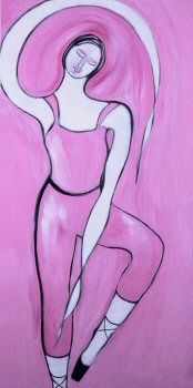 Dancer with pink unitard