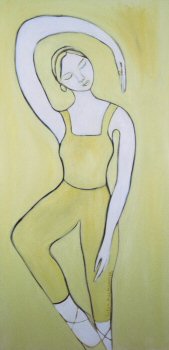 Dancer with yellow unitard